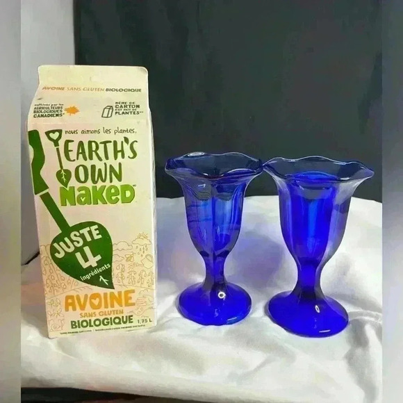 2-Cobalt Blue, Fountain Ware sundae glasses - Picture 1 of 3